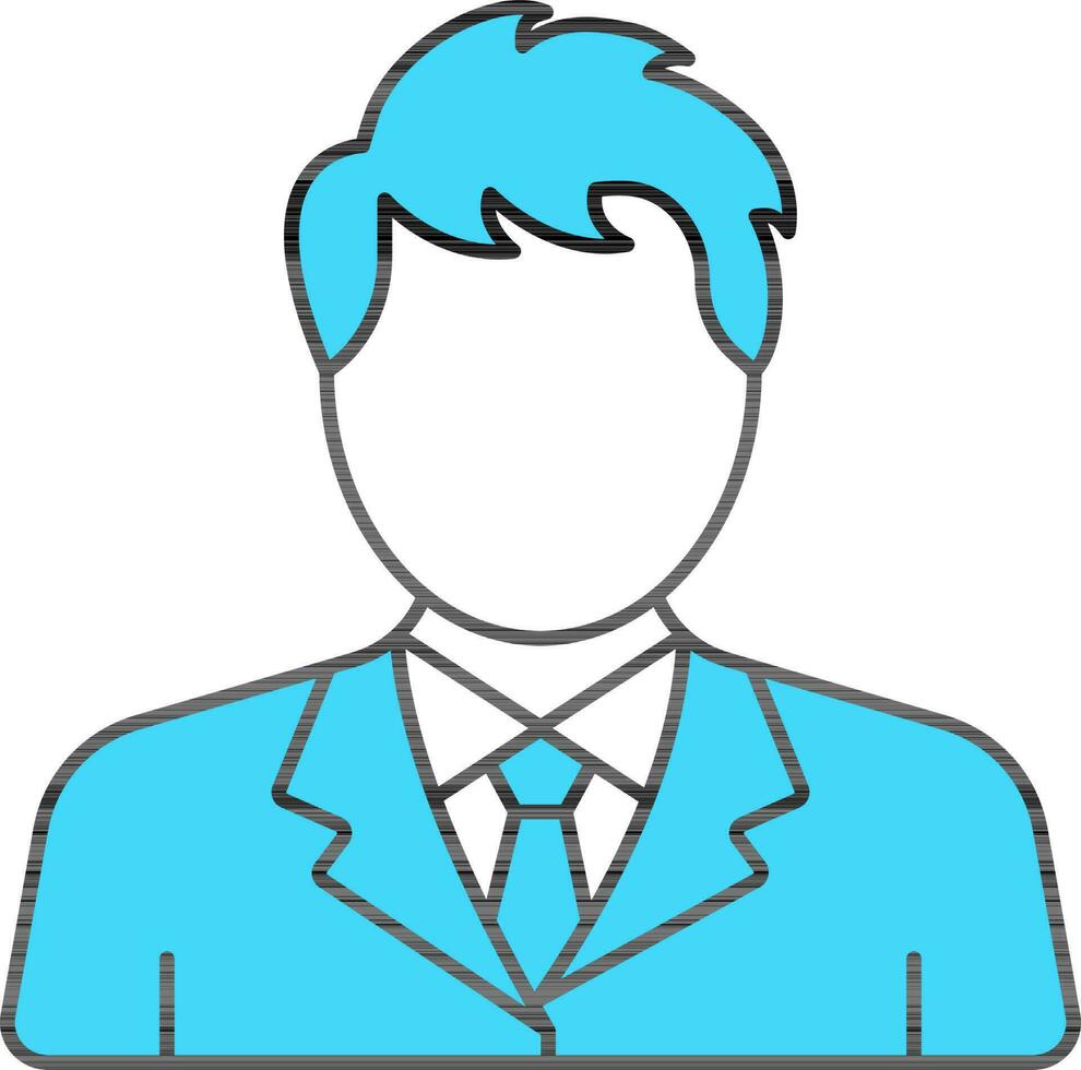 Faceless Businessman Character Icon In Flat Style. vector