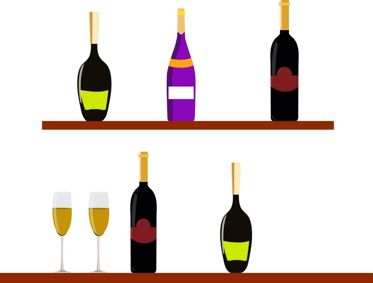 Flat illustration of bar counter. vector