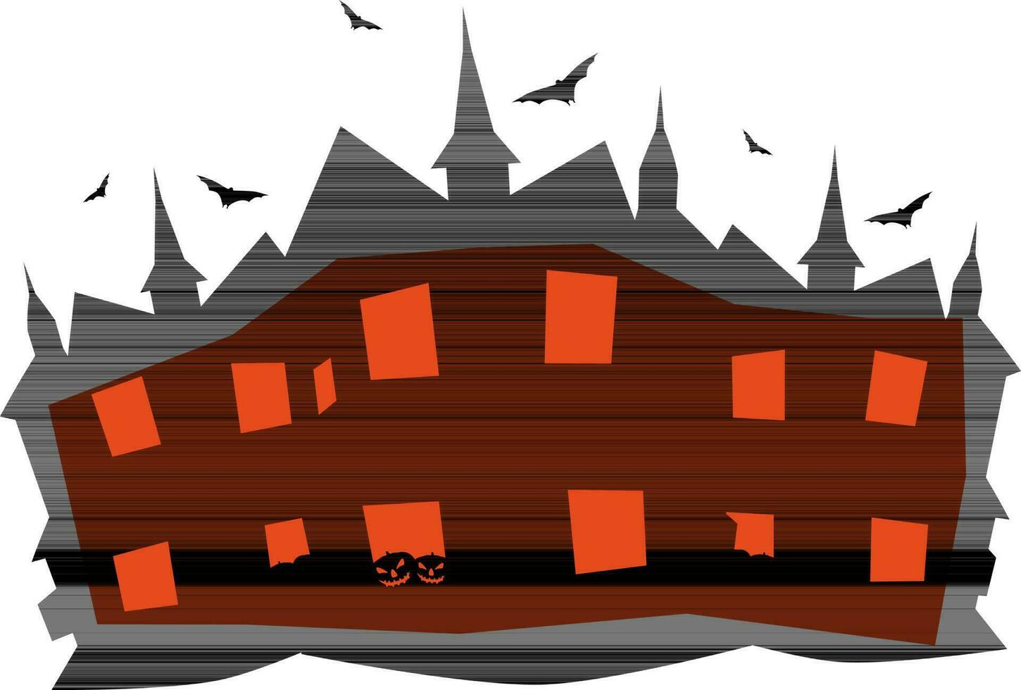 Halloween haunted house with bats. vector