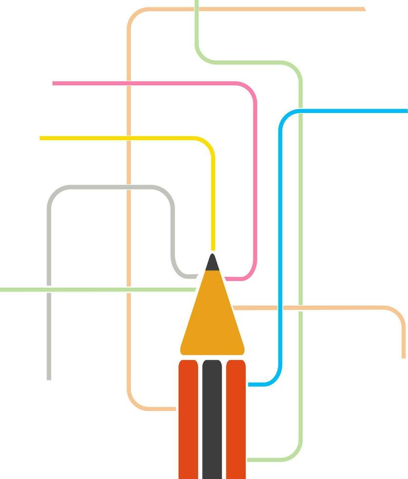 Illustration of pencil. vector