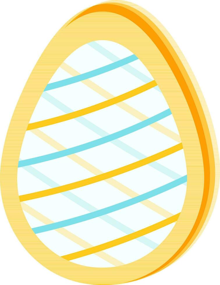 Blue and yellow net pattern decorated easter egg. vector