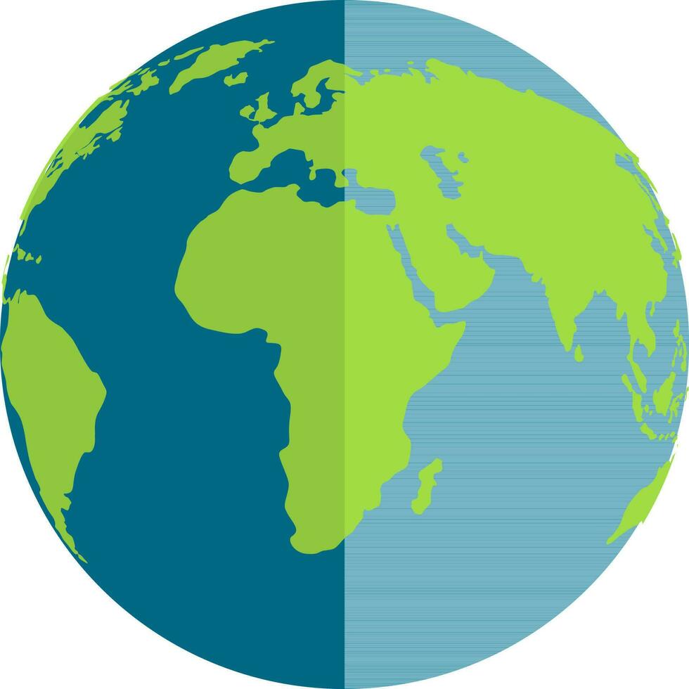 tierra globo símbolo en plano estilo. vector