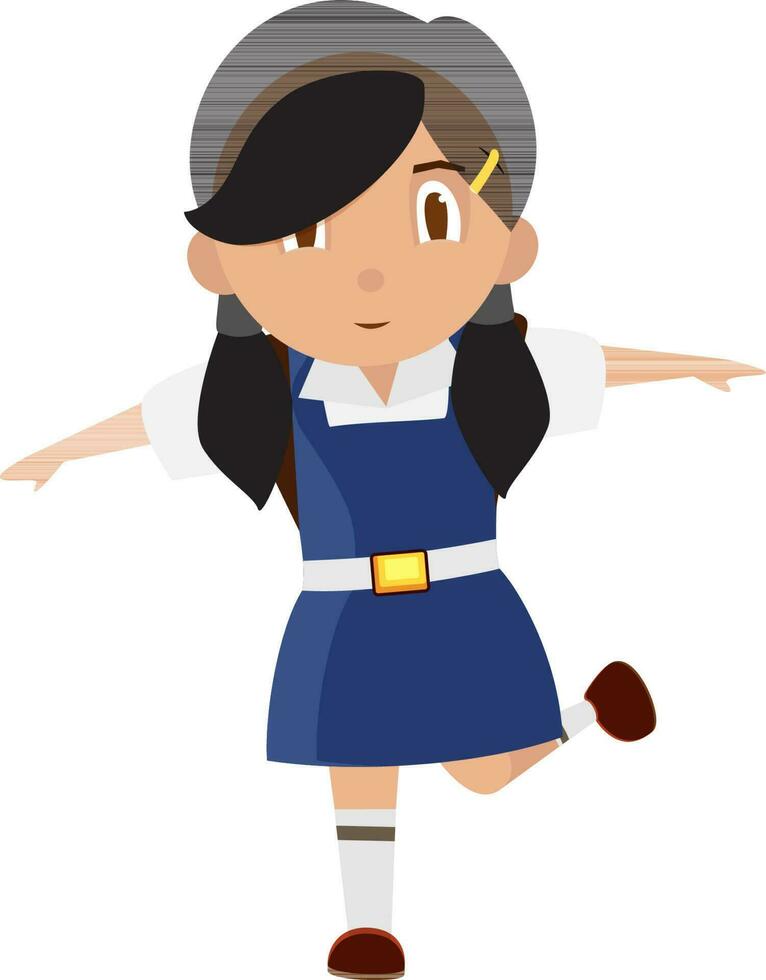 Cute girl in school uniform. vector