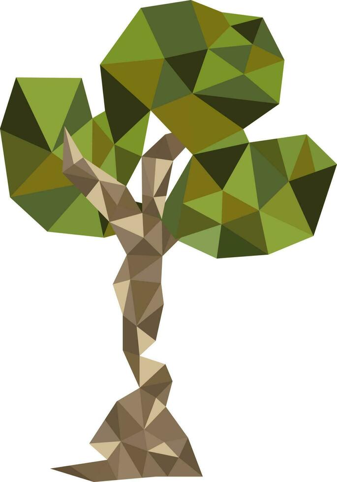 Abstract polygonal green tree design. vector