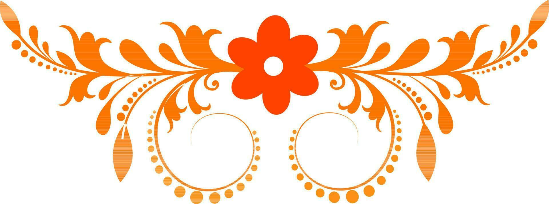 Elegant orange floral design. vector