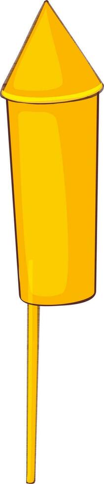 Flat illustration of yellow rocket. vector
