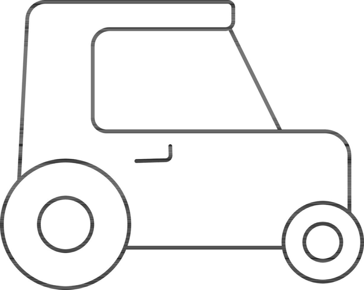 Line art illustration of a car. vector