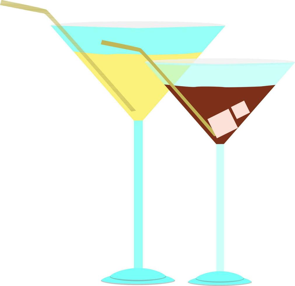 Flat illustration of cocktails. vector