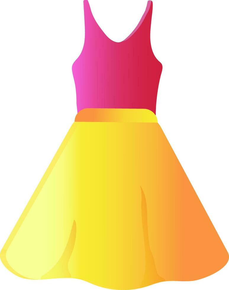 Glossy golden and pink dress. vector