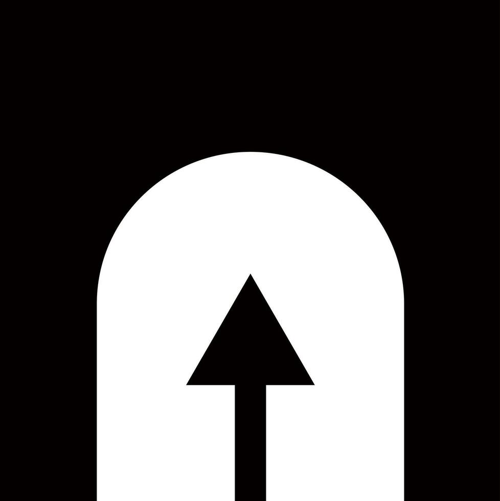 Tunnel icon with Upward arrow sign. vector