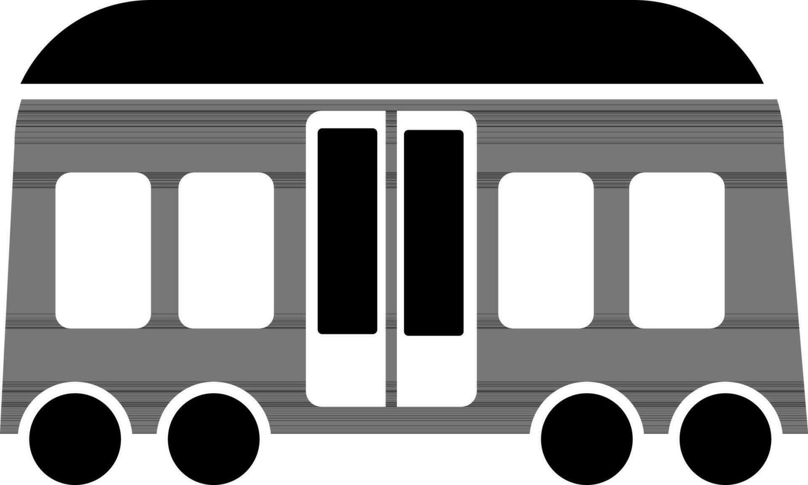 Flat black sign or symbol of Bus. vector