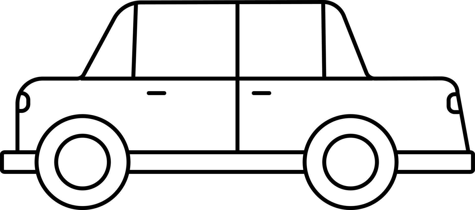 Line art illustration of a Car. vector