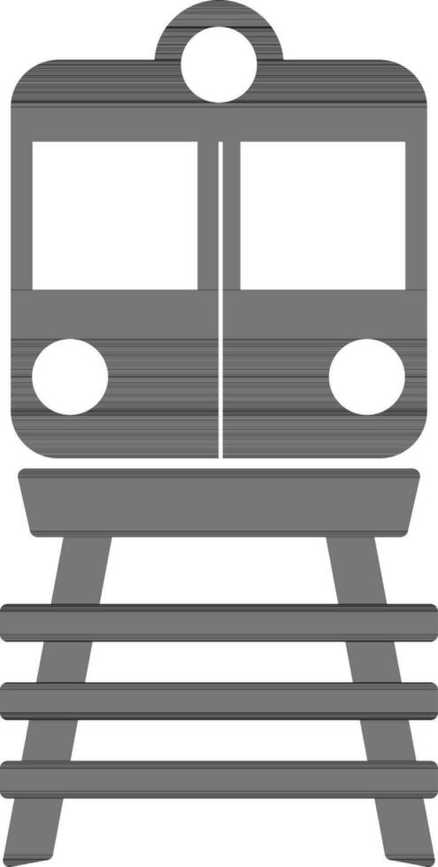 Flat black sign or symbol of a Train. vector