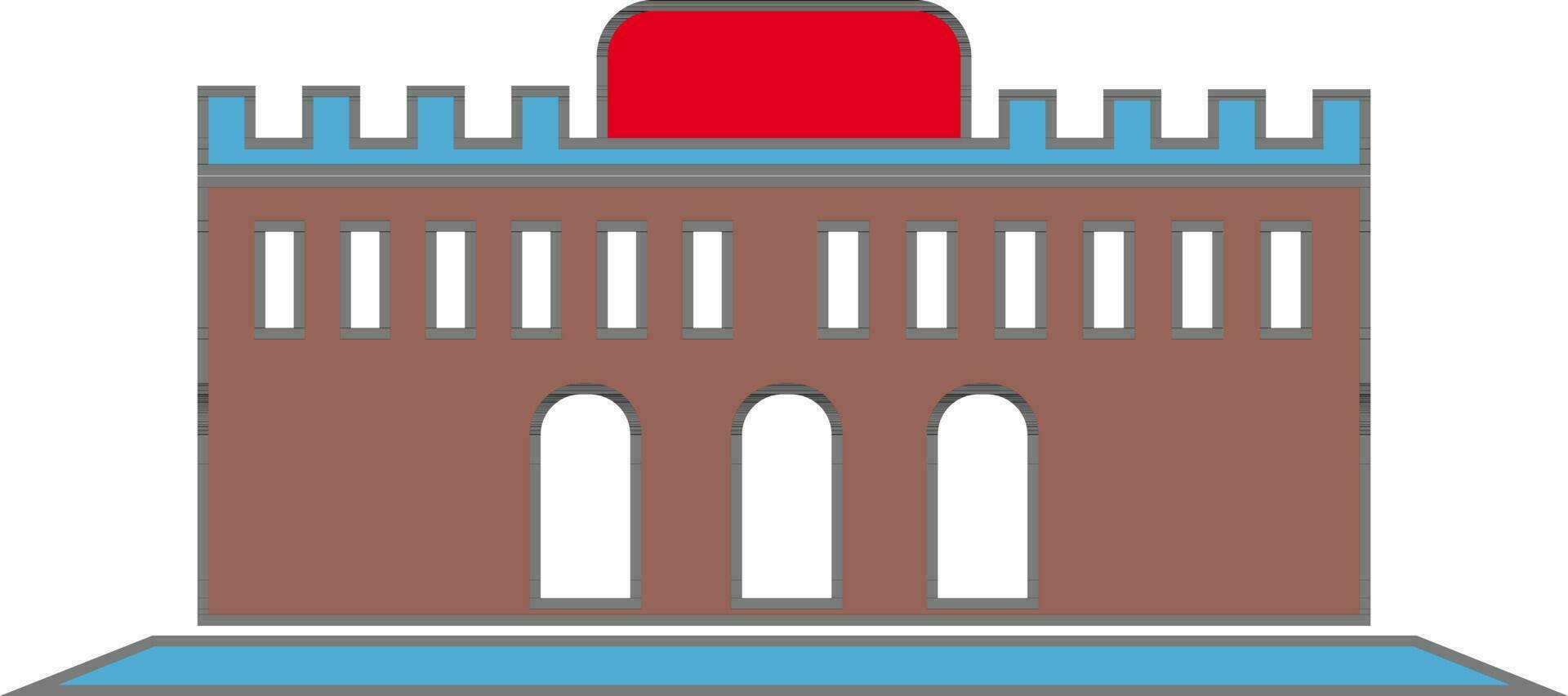 Flat style illustration of fort. vector