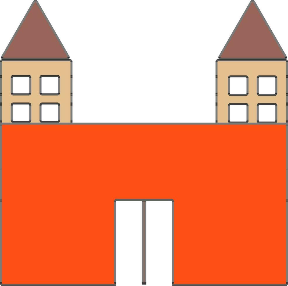 Flat style illustration of building. vector