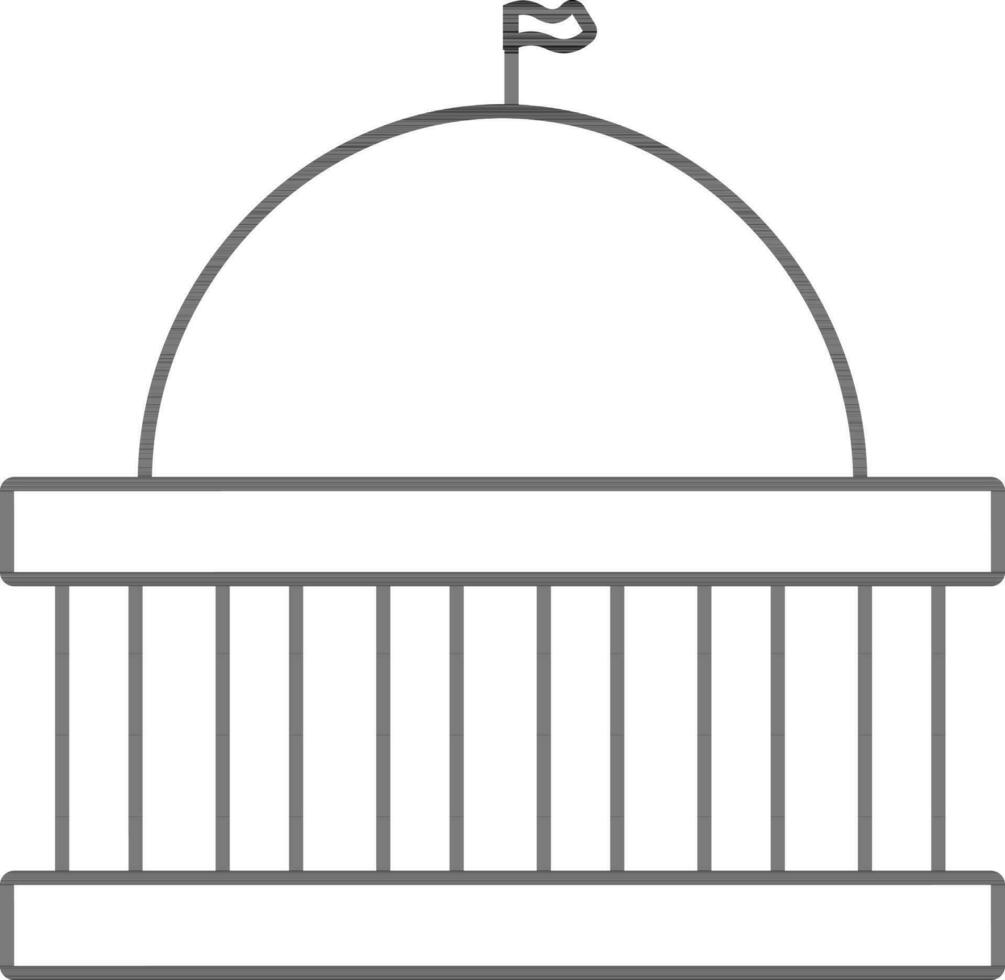 Court in black and white color. vector