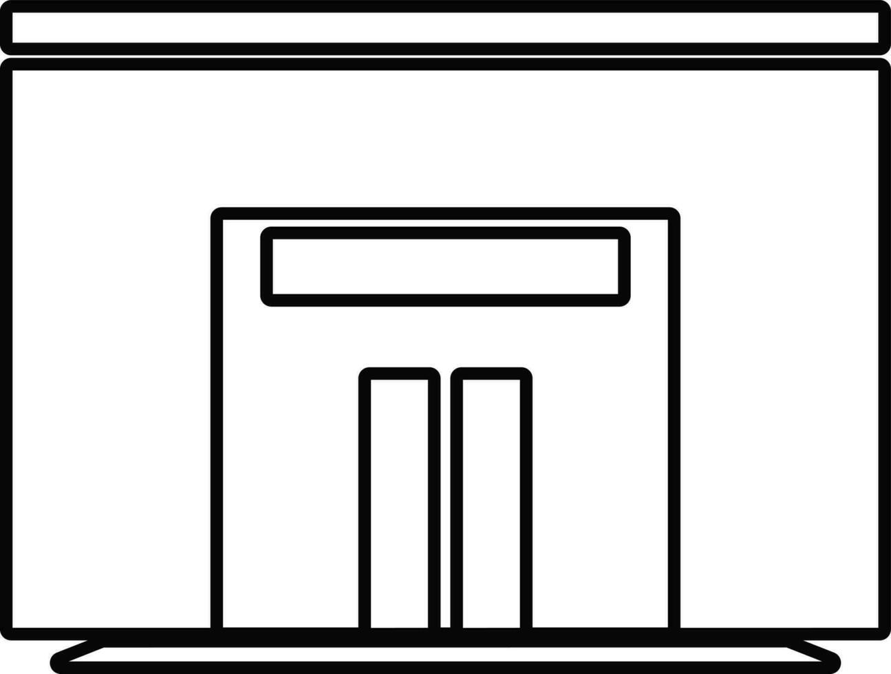 Flat style illustration of building. vector