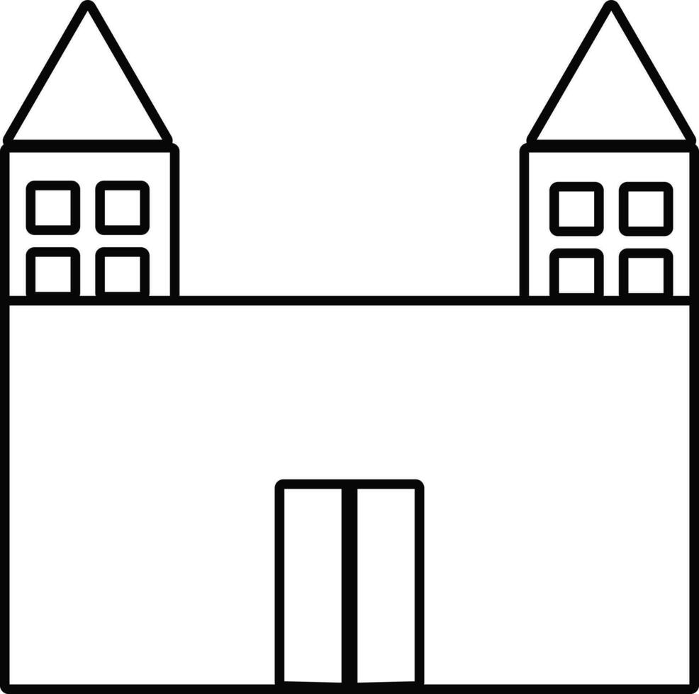 Flat style illustration of building. vector