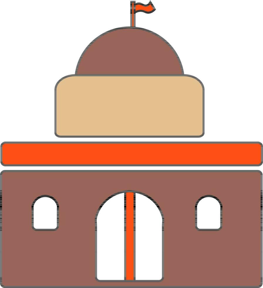 Court in brown and orange color. vector