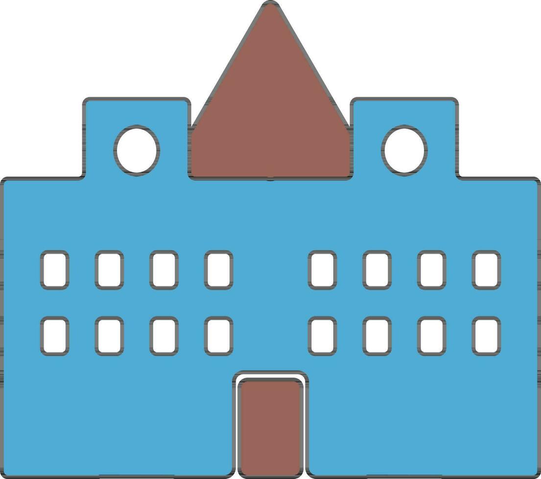 Flat style illustration of building. vector