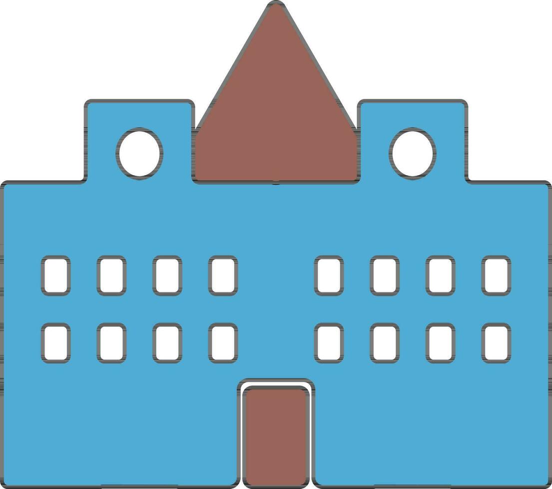 Flat style illustration of building. vector