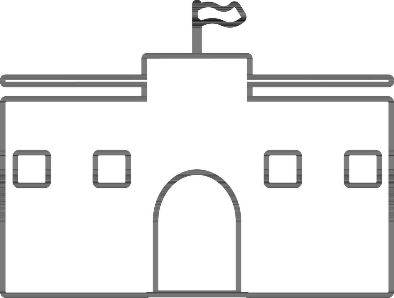 Flat style illustration of fort. vector