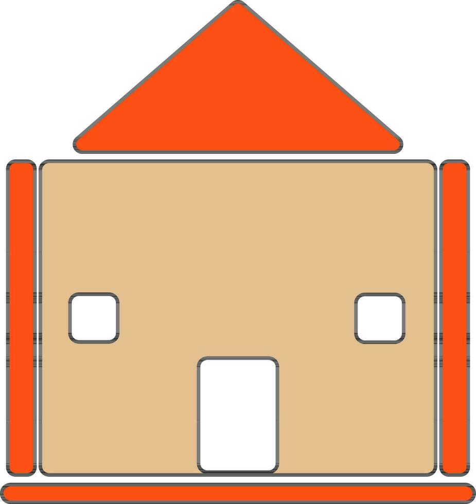 Shiny building in flat style illustration. vector