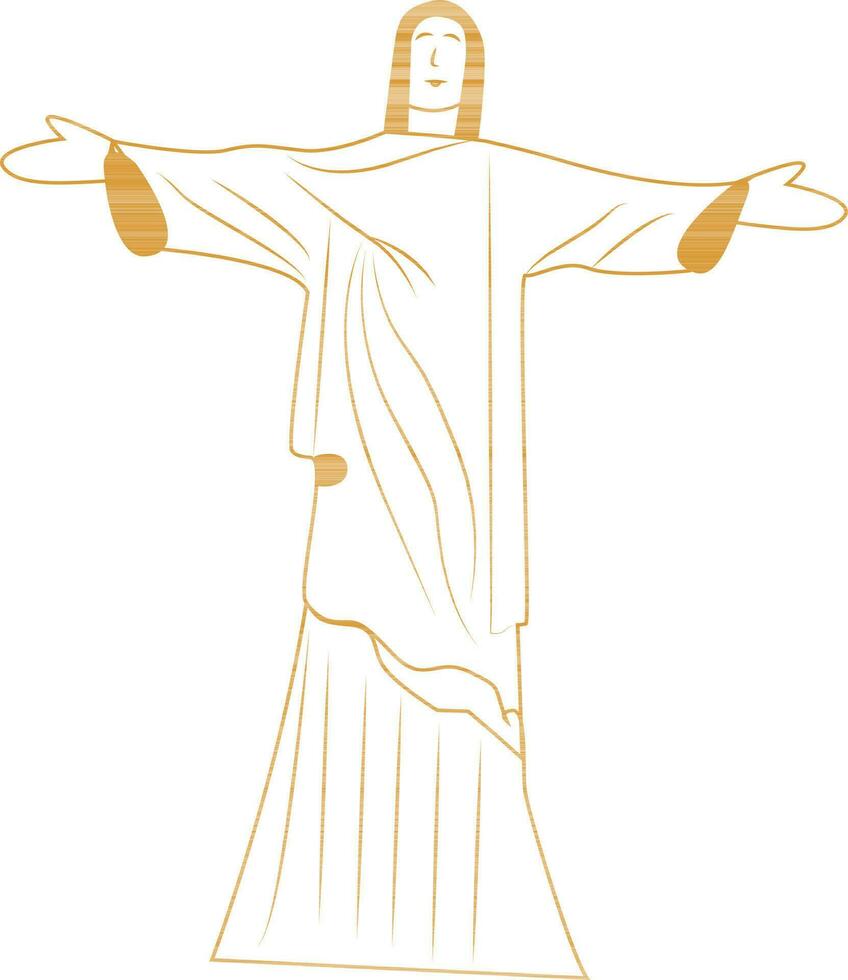 Standing statue of Jesus. vector