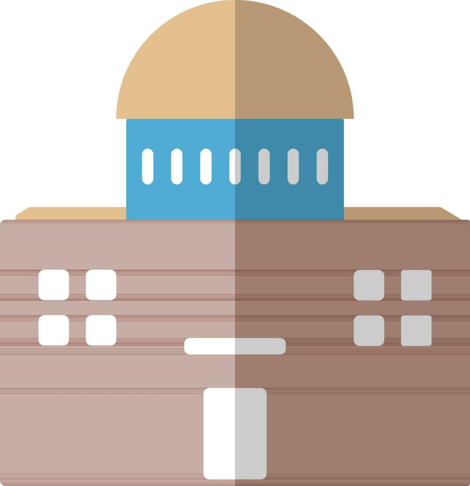 Building in brown and blue color. vector