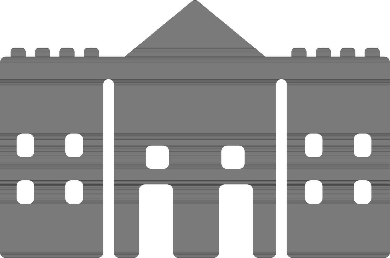 Castle in black and white color. vector