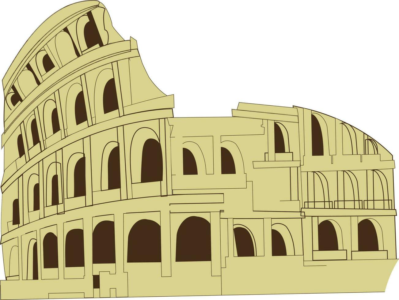 ilustración de coliseo Roma. vector