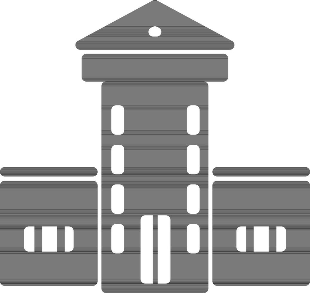 Building in black and white color. vector