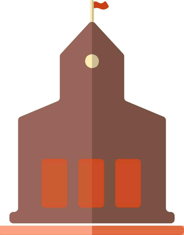naranja y marrón castillo en plano ilustración. vector