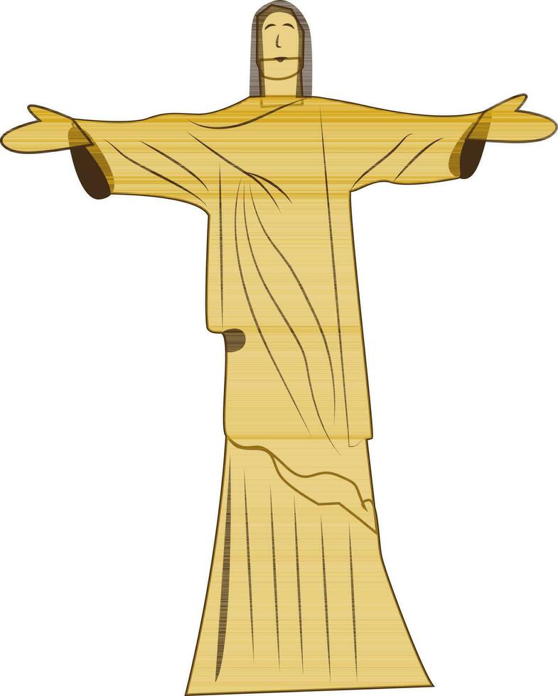 Yellow statue of Jesus. vector