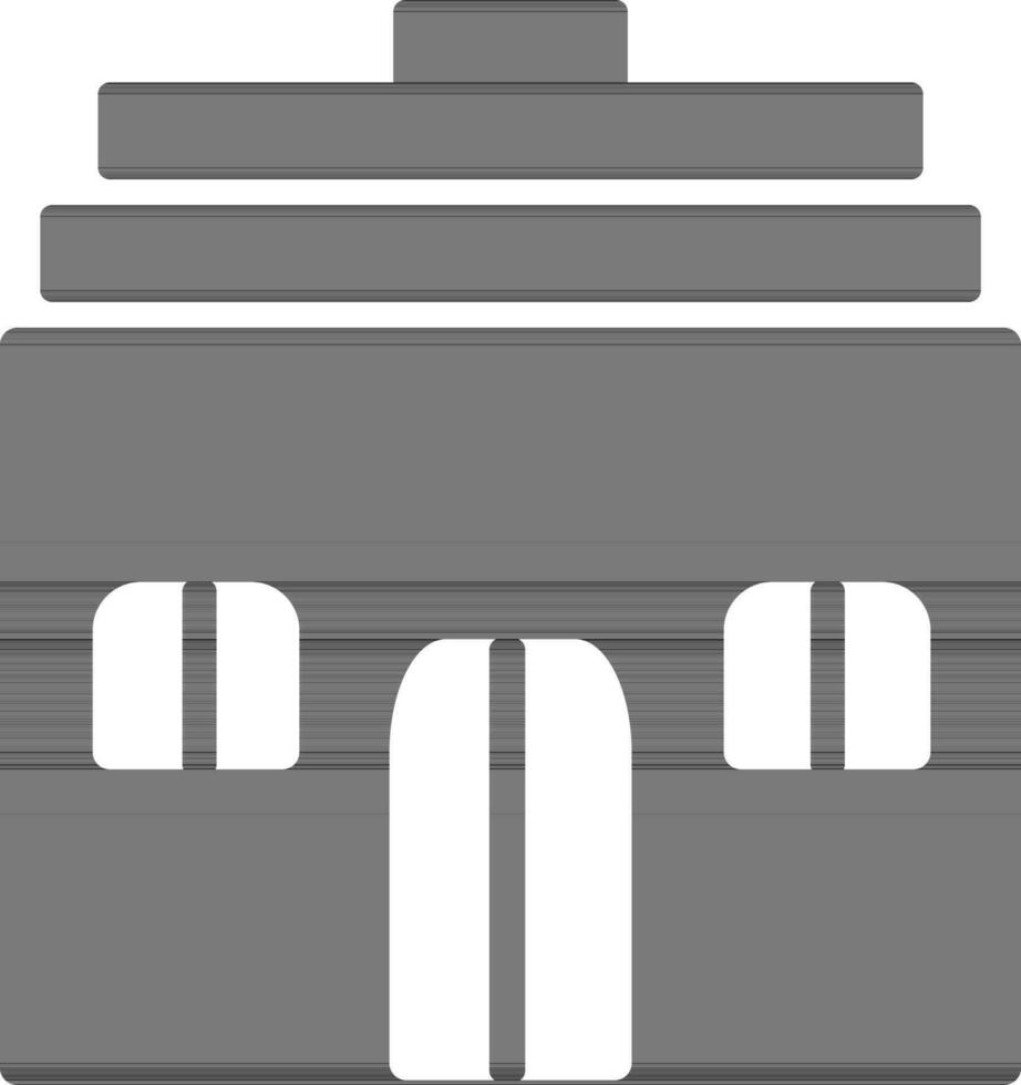 Building in black and white color. vector