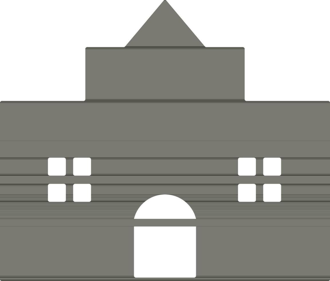 Building in black and white color. vector
