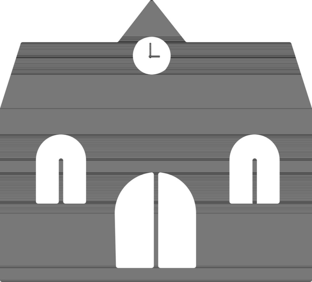 Building in black and white color. vector