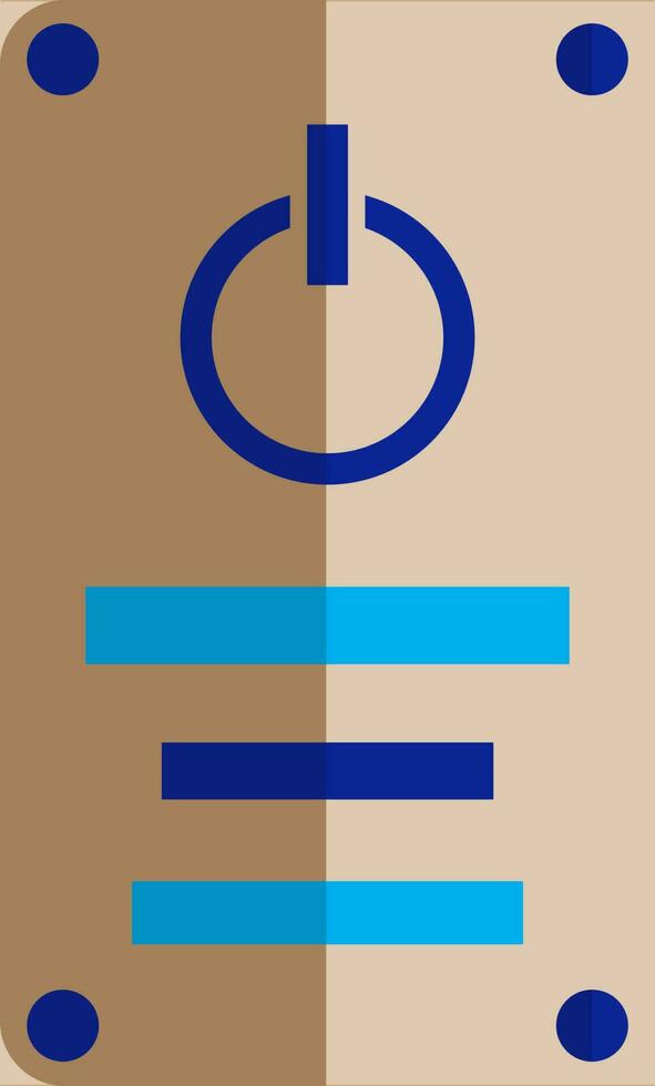 Brown and blue power button. vector