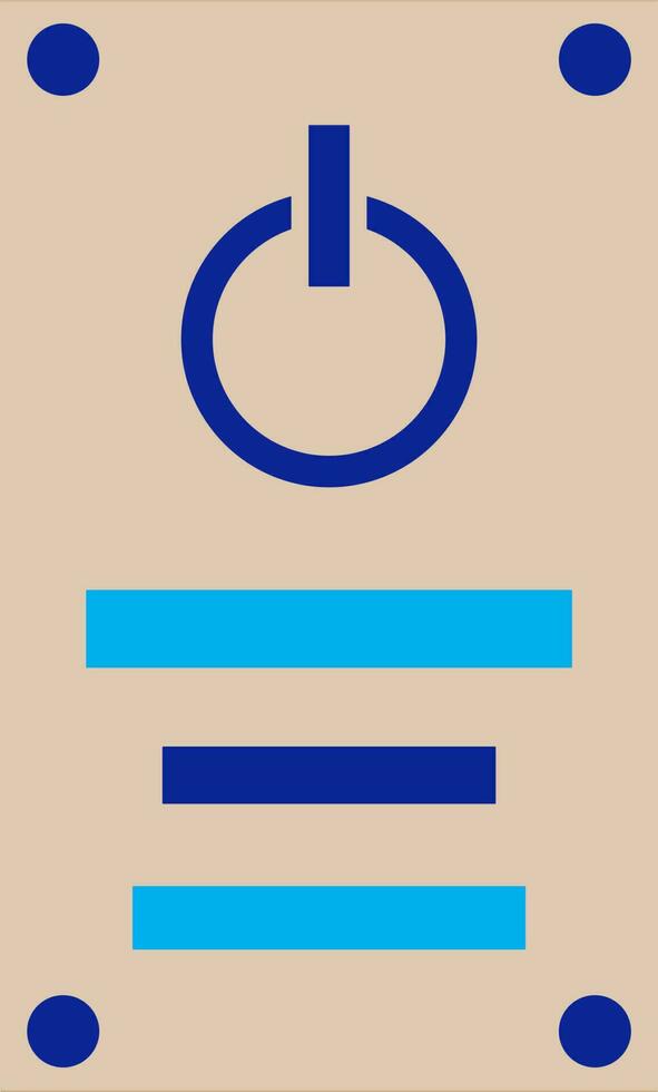 Brown and blue power button. vector