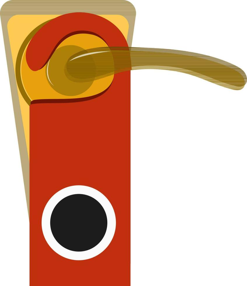 Illustration of door handle with tag. vector
