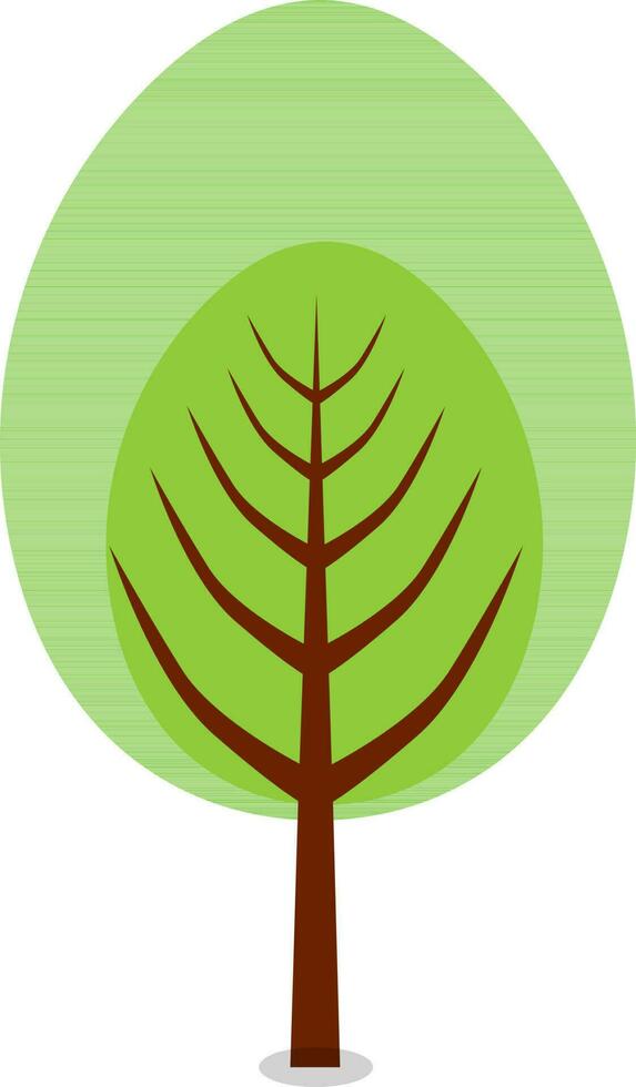 Flat illustration of green tree. vector