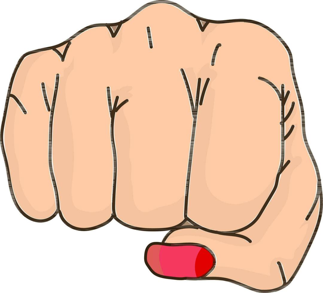 Illustration of woman fist. vector