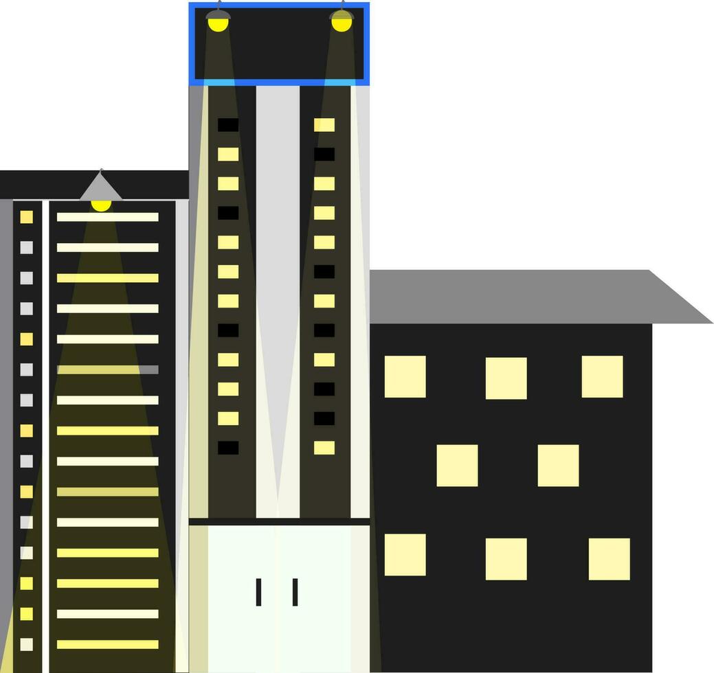 Flat illustration of hotel building. vector