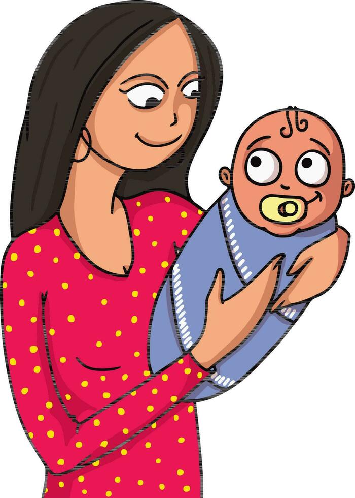 Character of mother and baby. vector