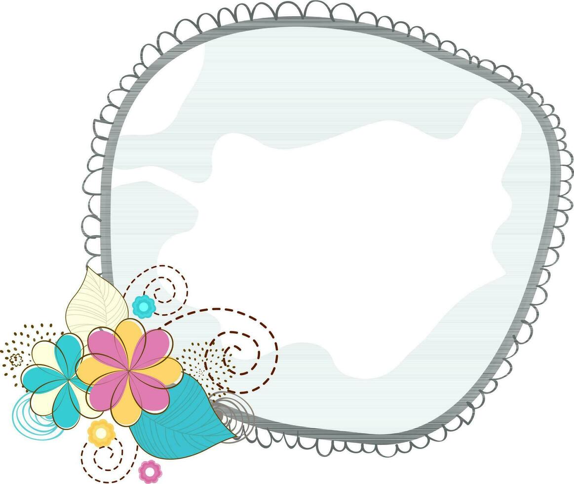 Frame with colorful flowers. vector