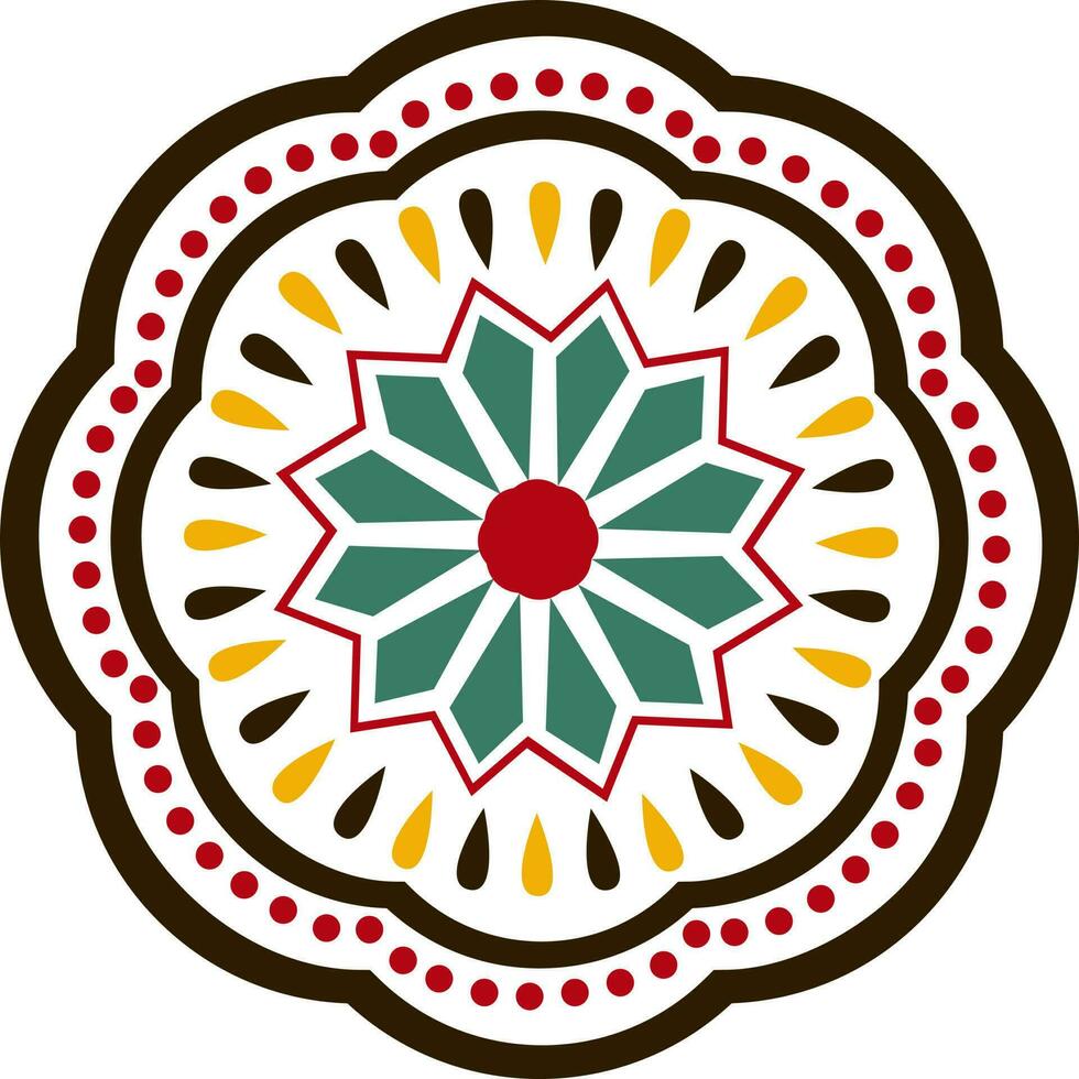 Floral design decorated rangoli. vector