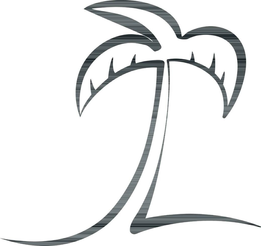 Illustration of a coconut tree. vector