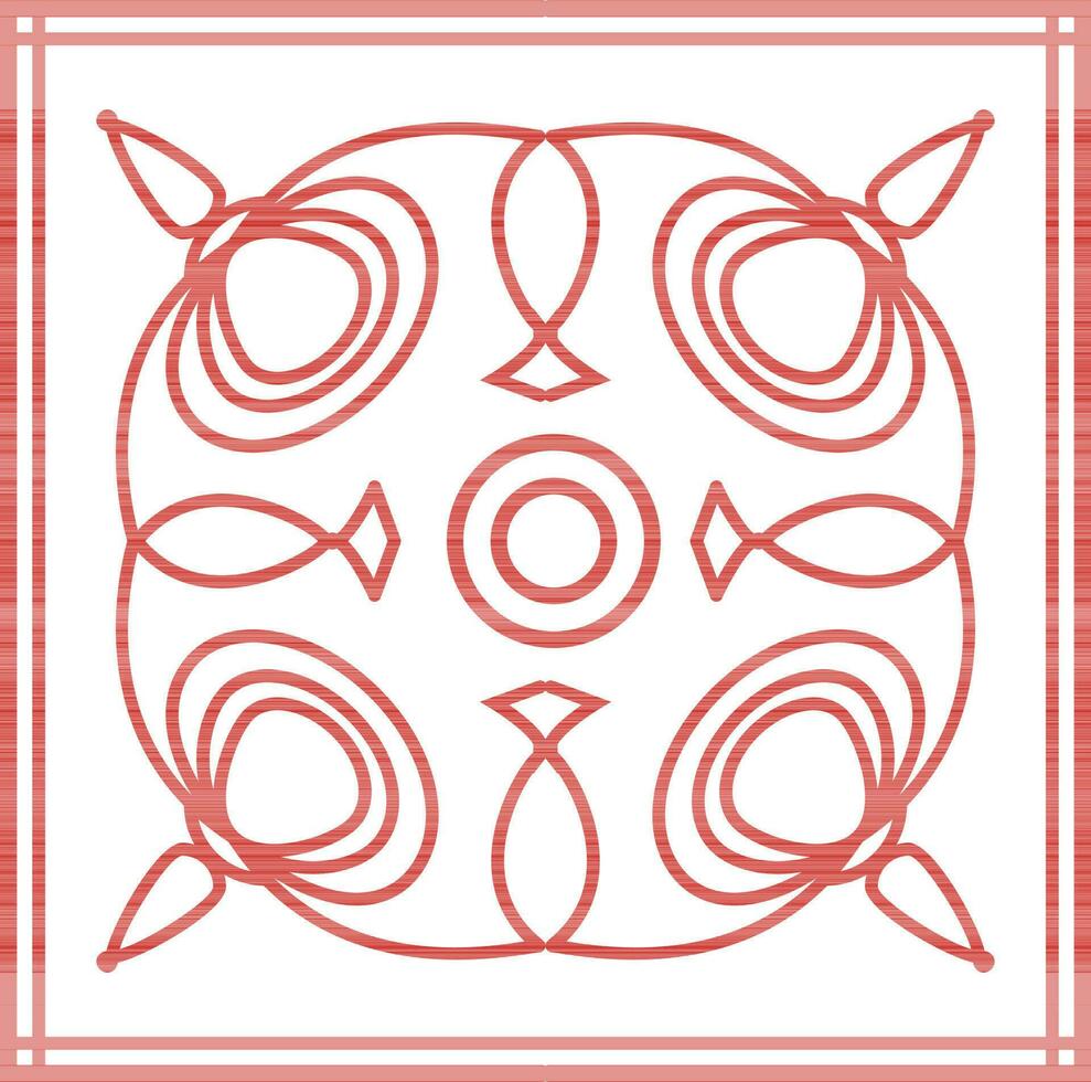 Illustration of red floral pattern. vector
