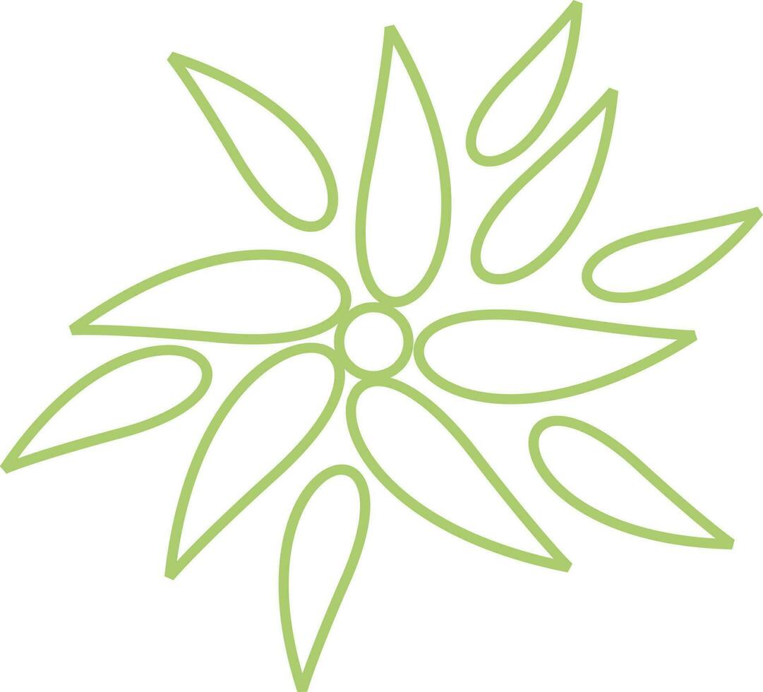 Green leaves in flower shape. vector