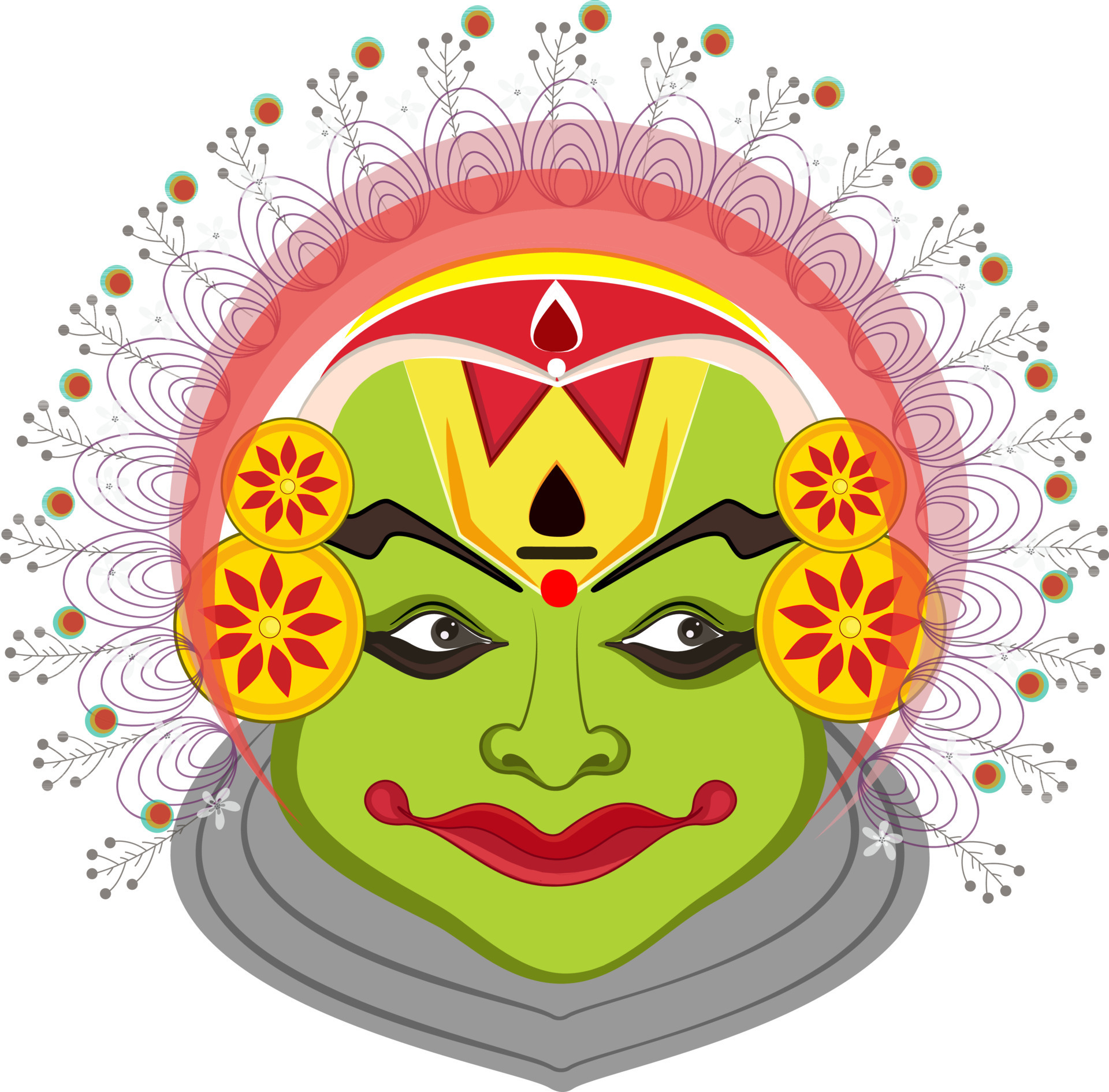 Kathakali Face Clip Art kathakali-face-clip-art